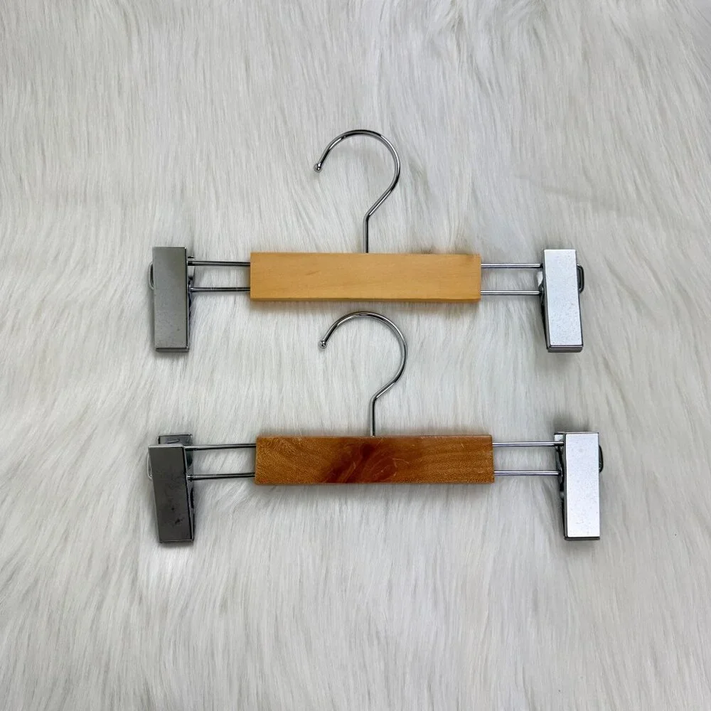 Lot of 4 Wooden Coat Suit Jacket Hangers 3 Pant Hangers 1 Tie Hanger Used